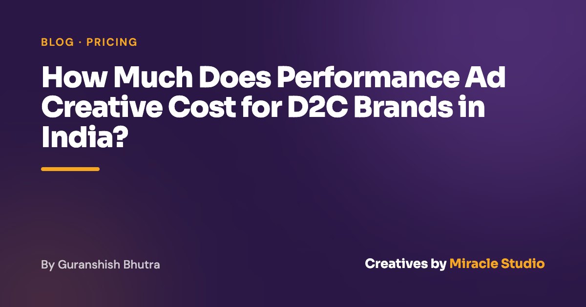 How Much Does Performance Ad Creative Cost for D2C Brands in India?