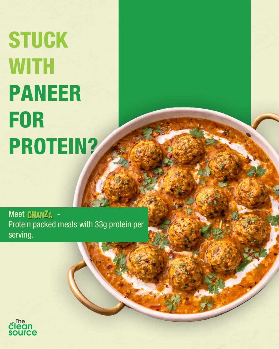 Protein foods static ad: "Stuck with paneer"