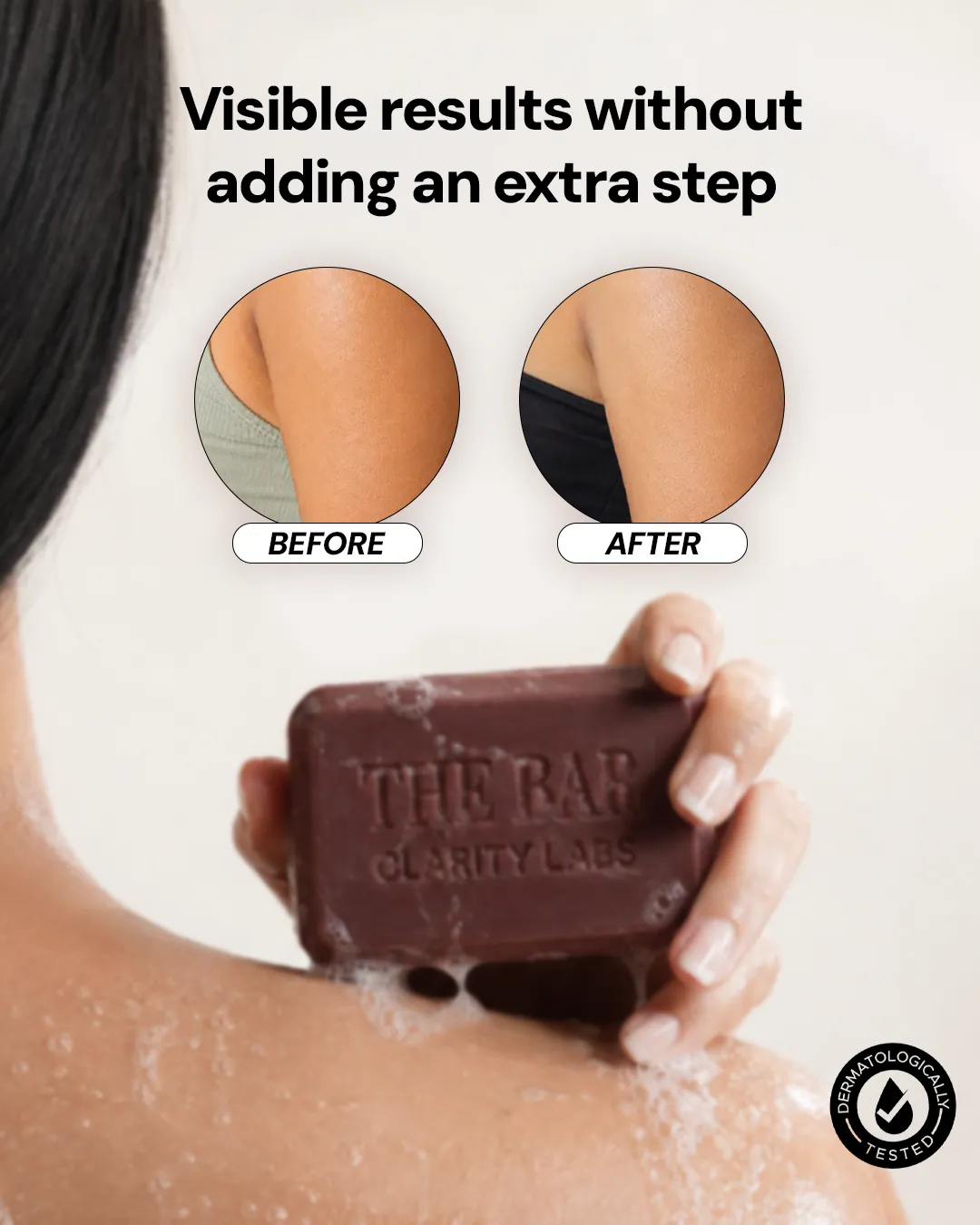 Skincare static ad: "Visible results without adding an extra step"