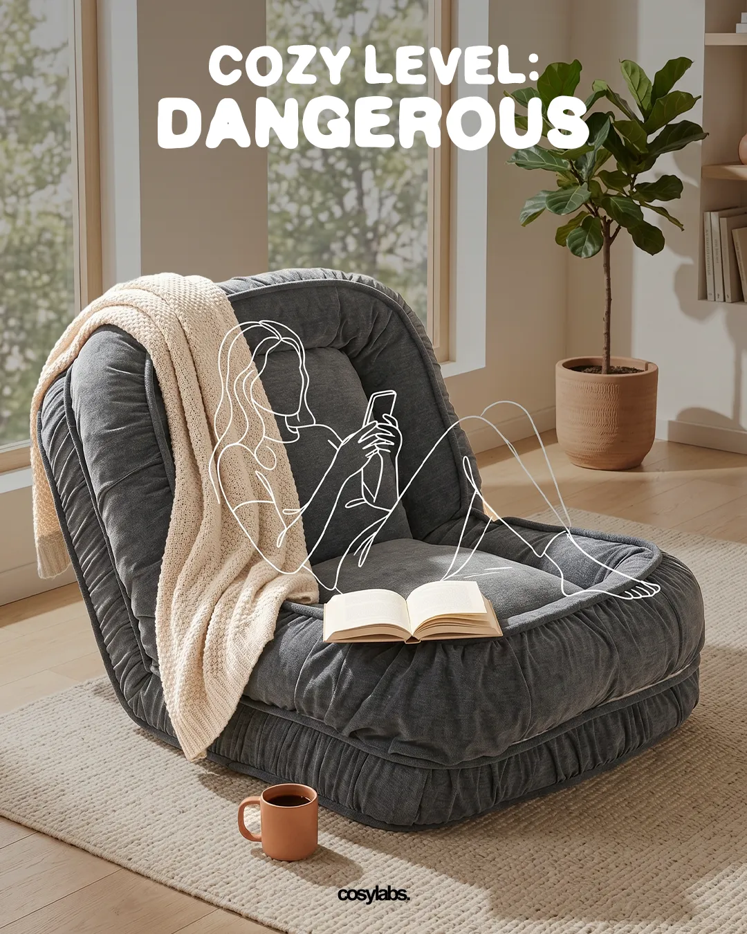 Static ad creative: "Cozy level: dangerous"