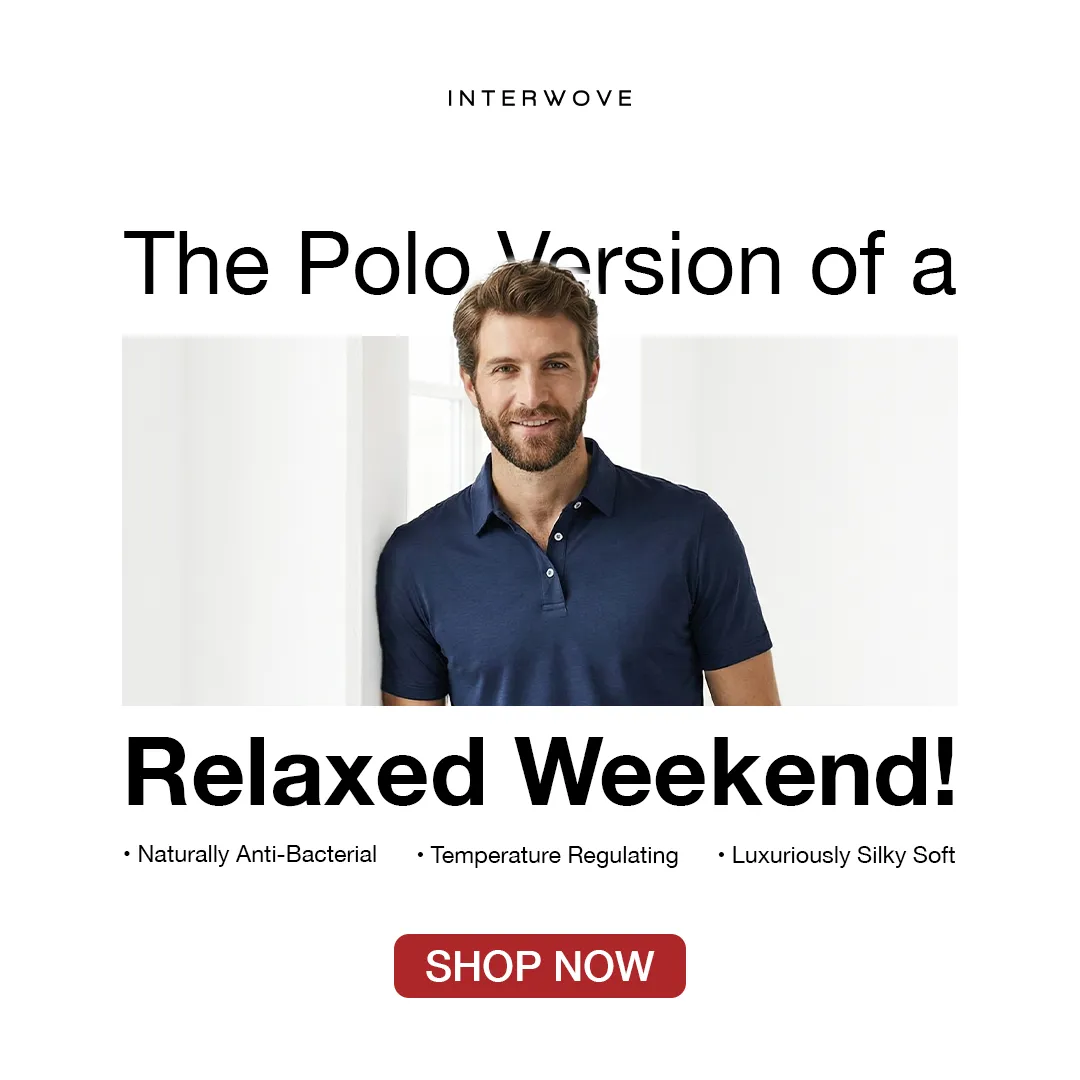 Apparel static ad: "Relaxed Weekend!"