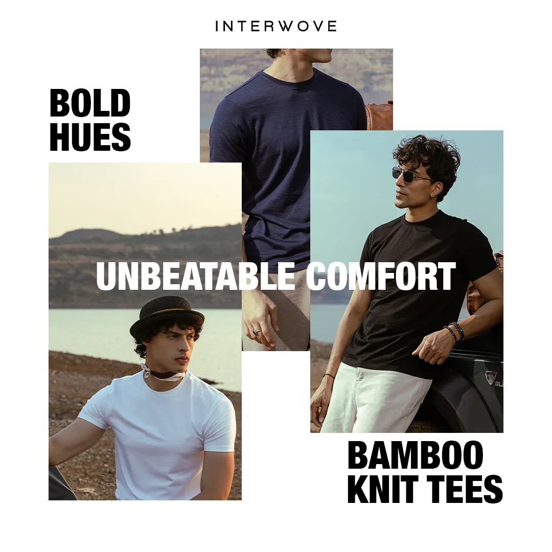 Apparel static ad: "Bamboo knit tees"