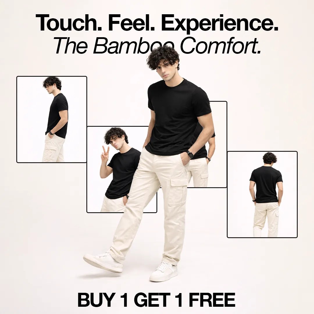Static ad creative: "Touch. Feel. Experience. The Bamboo Comfort."