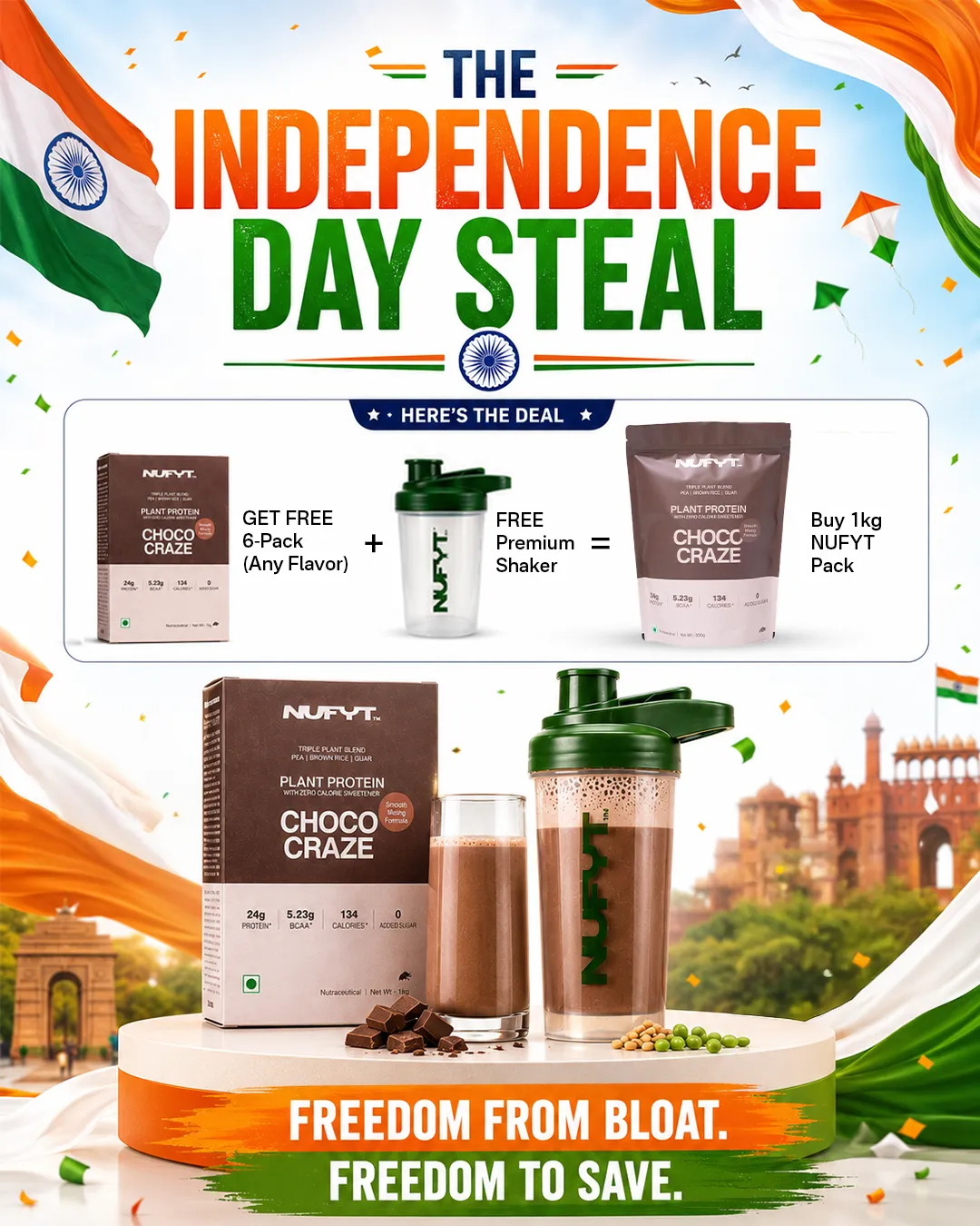 Fitness nutrition static ad: "Independence day steal"
