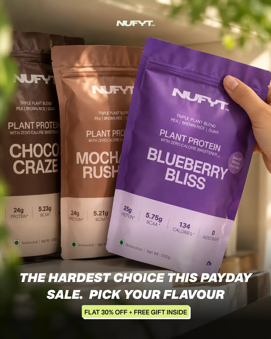 Fitness nutrition static ad: "Blueberry"