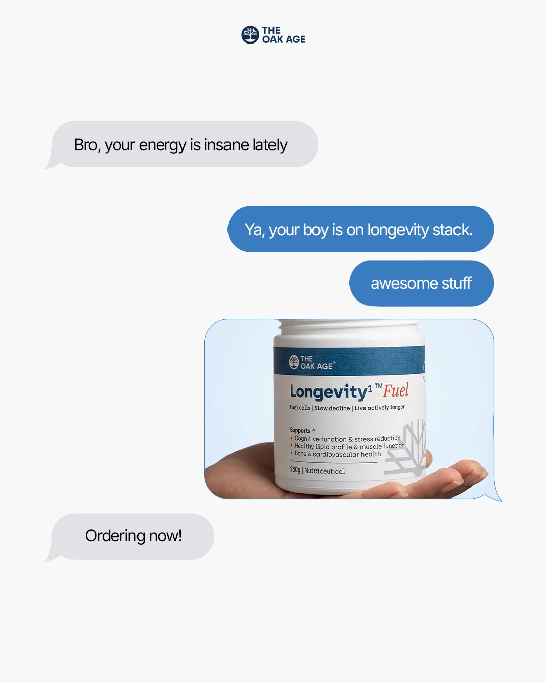 Supplements static ad: "Longevity™Fuel"