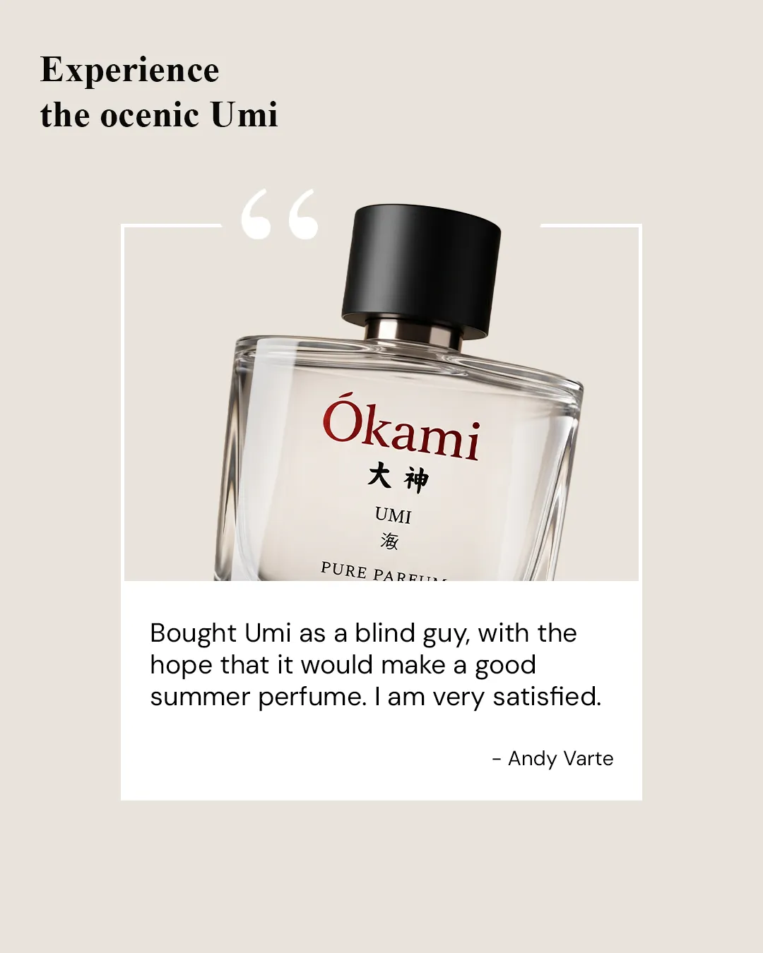 Fragrance static ad: "Experience"