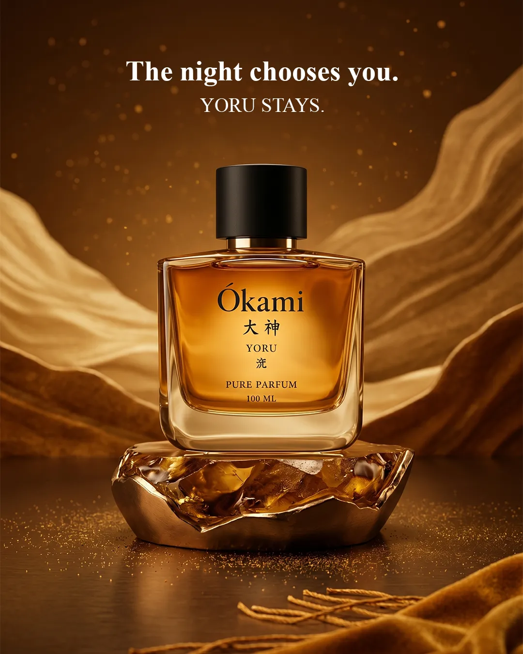 Fragrance static ad: "The night chooses you."