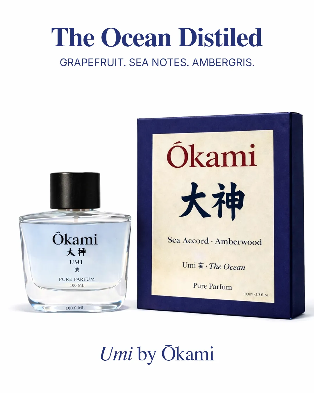 Fragrance static ad: "Grapefruit. Sea notes. Ambergris."