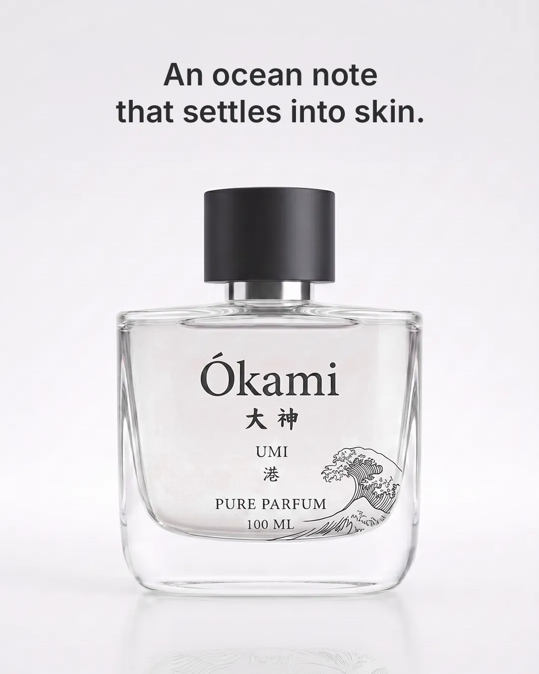 Static ad creative: "An ocean note that settles into skin."