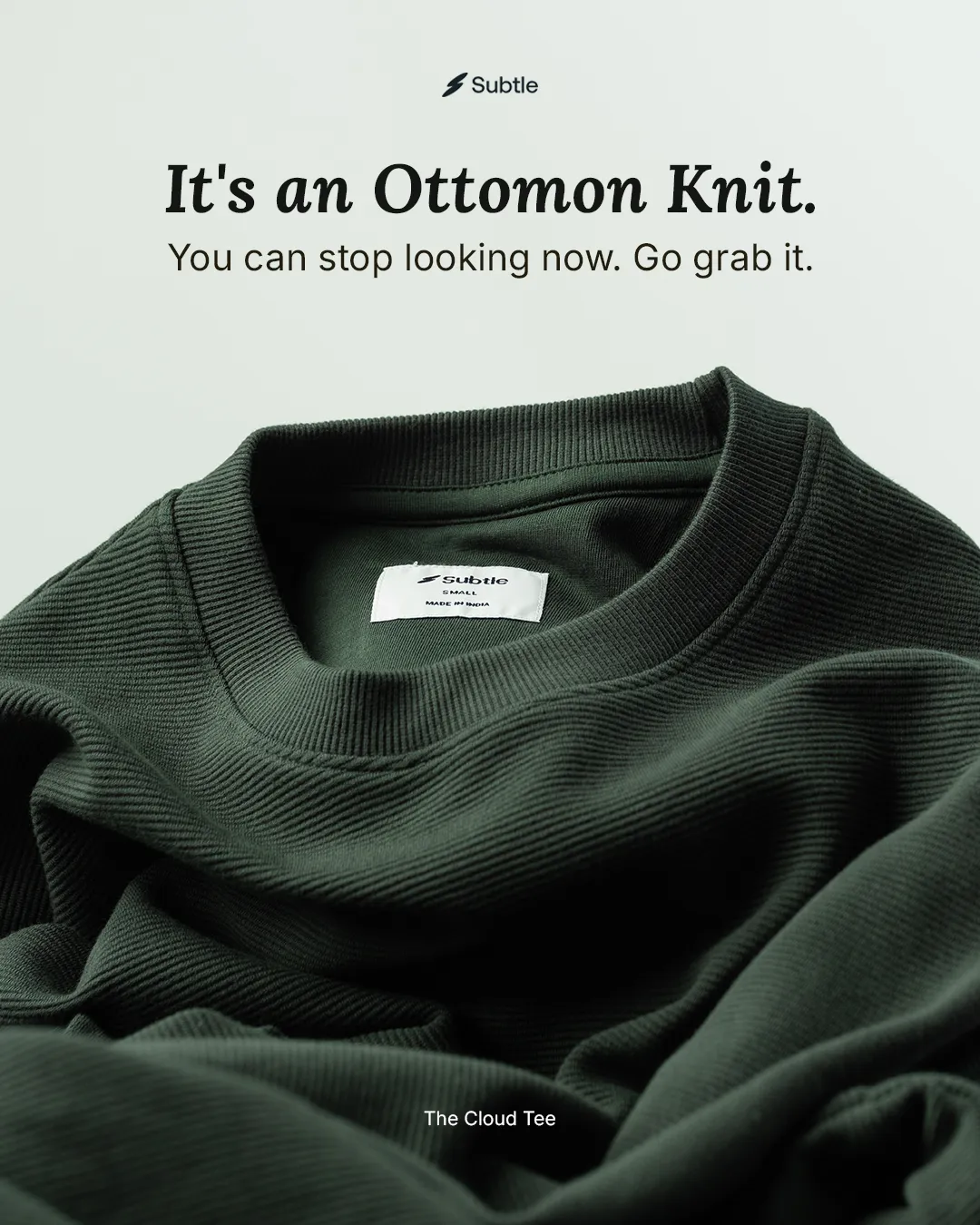 Menswear static ad: "You can stop looking now. Go grab it."